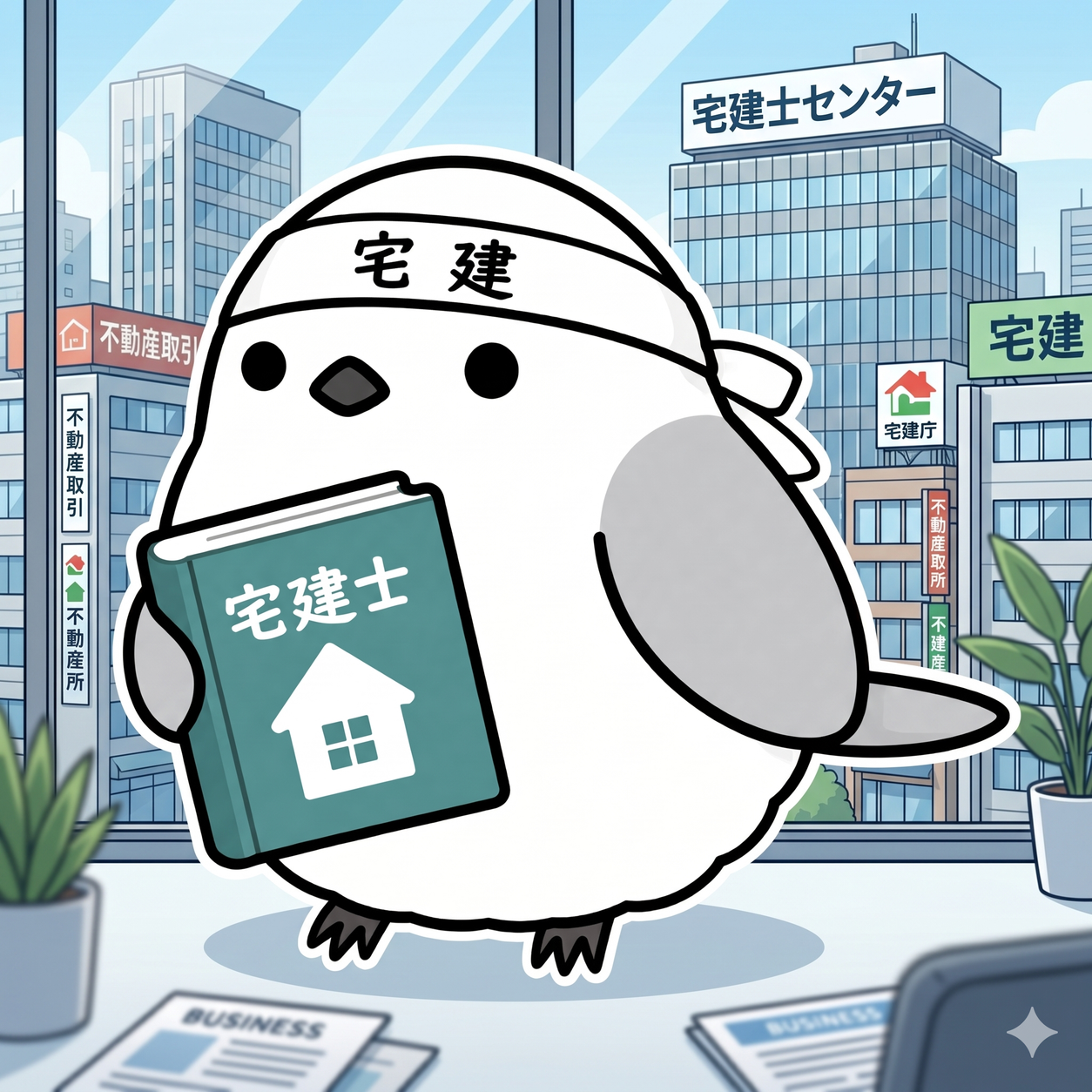 まなぶシマエナガ宅建編 アプリアイコン